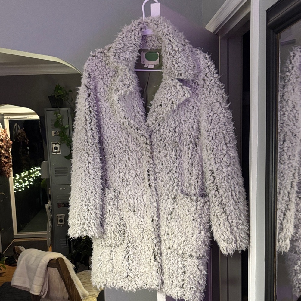 Anthropologie Cream Teddy Jacket